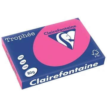 Afbeelding van Clairefontaine Trophée Pastel, gekleurd papier, A3, 80 g, 500 vel, fluo roze papier