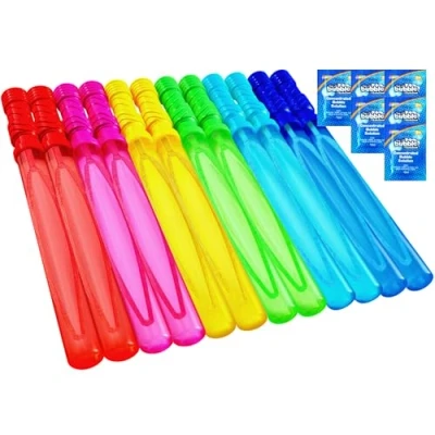 Afbeelding van JOYIN 12 Pack 37 cm 4oz/118 ml grote bubbelstokken voor kinderen, bubbelzwaarden met x geconcentreerde bubbeloplossing navulling, bubbels feestzakvullers, zomer bubble party gunst, outdoor