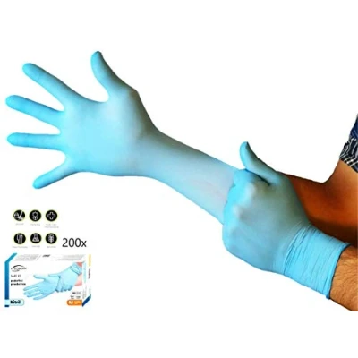 Afbeelding van Hygonorm wegwerp handschoenen nitril poedervrij blauw 200 stuks maat XL latex vrij