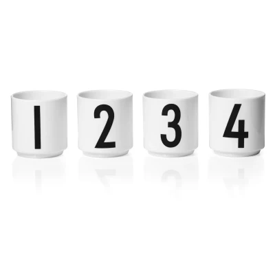 Afbeelding van Design Letters Espresso Porcelain Cup Set 1234 White (10201300WHITE)