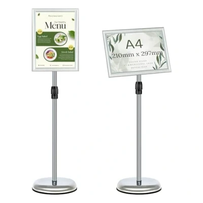 Afbeelding van Mutualsign A4 Poster Stand Display Sign Houder Snap Frame Reclame voor Bruiloft/Show/Display/Reclame/Verkoop (Zilver)