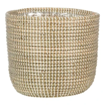 Afbeelding van Scheurich Seegras 17, Mand Plantenbak/Mand Pot van zeegras Kleur: Wit, 17 cm diameter, 16 hoog, 3,5 l Vol.