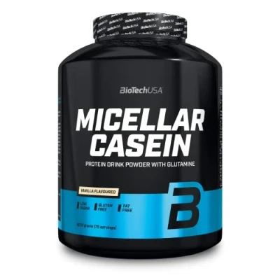 Afbeelding van BioTechUSA Micellar Casein Protein Powder Verlengde Opneemtijd Glutenvrij en Vetvrij Toegevoegd L Glutamine, 2.27 kg, Vanille