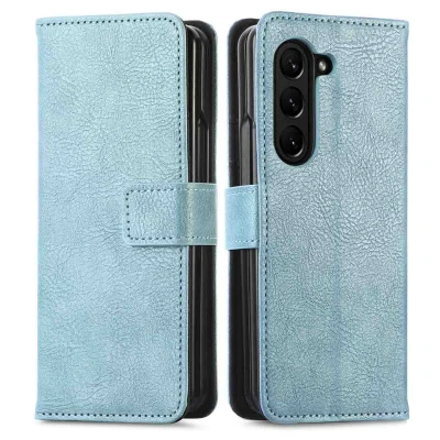 Afbeelding van Samsung Galaxy Z Fold 5 Hoesje Kunstleder iMoshion Bookcase Lichtblauw Telefoonhoesje