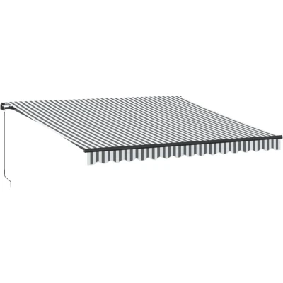 Afbeelding van vidaXL Luifel handmatig uittrekbaar en LED 400x350 cm antraciet wit
