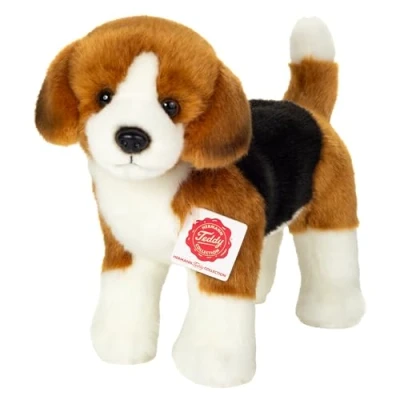 Afbeelding van Hermann Teddy Knuffeldier Beagle hond zachte pluche stof premium knuffels bruin/wit 23 cm