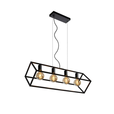 Afbeelding van Lucide FABIAN Hanglamp 4xE27 Zwart