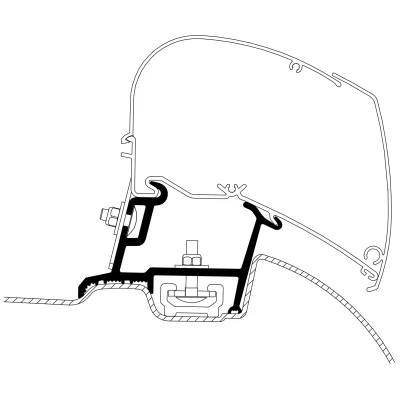 Afbeelding van Thule Dakadapter Sprinter Crafter 2007 Met Dakrail Kleurloos Luifels Accessoires