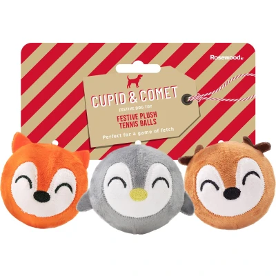 Afbeelding van Cupid &amp; Comet Festive Plush Tennis Balls