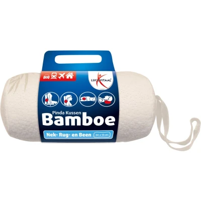 Afbeelding van 2x Lucovitaal Bamboe Nek Kussen Wit