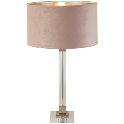 Afbeelding van Searchlight Design tafellamp Scarborough goud met roze kap EU67521PI