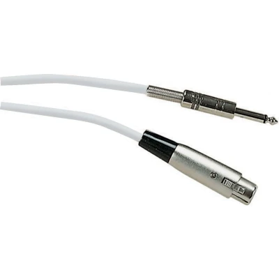 Afbeelding van XLR (v) 6,35mm Jack mono (m) audiokabel / wit 6 meter