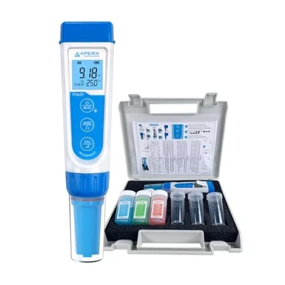 Afbeelding van Apera Instruments PH60F Premium pH meter met platte elektrode (nauwkeurigheid ± 0,01, meetbereik 2,0 14,0, verwisselbare elektrode, waterbestendig, temperatuurweergave)