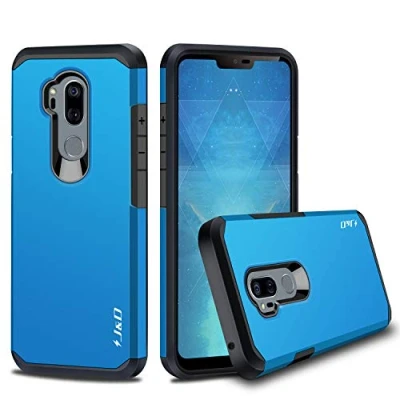 Afbeelding van J&amp;D Case Compatibel met LG G7 ThinQ/LG Hoesje, Heavy Duty Dubbellaagse Hybride Schokbestendige Robuuste Bumperhoes Cover voor G7, ThinQ Hoes, Blauw