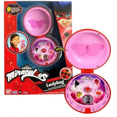 Afbeelding van Bandai Miraculous Magische telefoon van Ladybug accessoire om zich te verkleden als Ladybug/Accessoire voor rollenspel speelgoed met geluid en lichtfunctie Spreekt Duits P506293