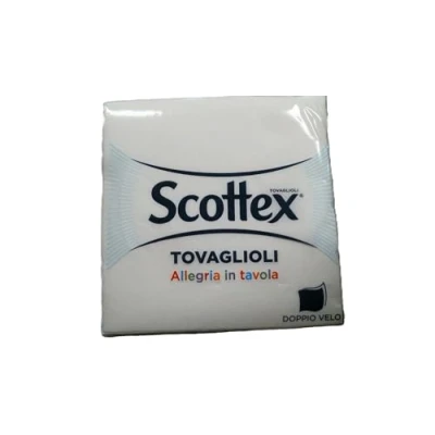 Afbeelding van Scottex Cerri servetten, 2 laags, verschillende kleuren: wit, groen, rood en geel, 35 stuks