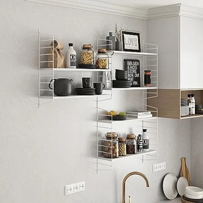 Afbeelding van Wandplank Strängnäs set van 3 verstelbaar 50x60x15 cm wit