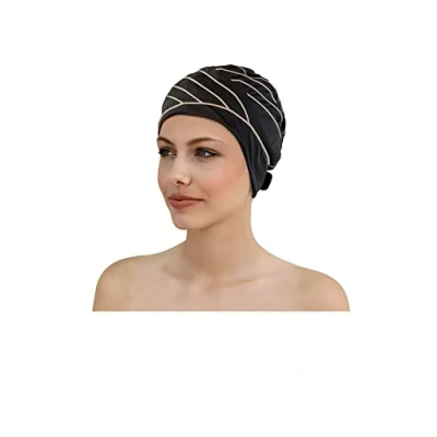 Afbeelding van Fashy Vrouwen Exclusieve Stof Zwemmuts Zwart/Bruin, One Size