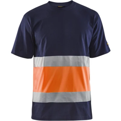 Afbeelding van Blaklader T shirt High Vis 3387 1030 Marineblauw/Oranje XL