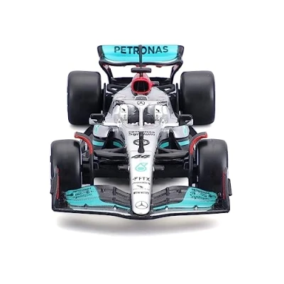 Afbeelding van Bburago Mercedes AMG Petronas F1 Team W13 (2022): modelauto op schaal 1:43, 44 Lewis Hamilton, Windowbox, zilver (18 38065H)