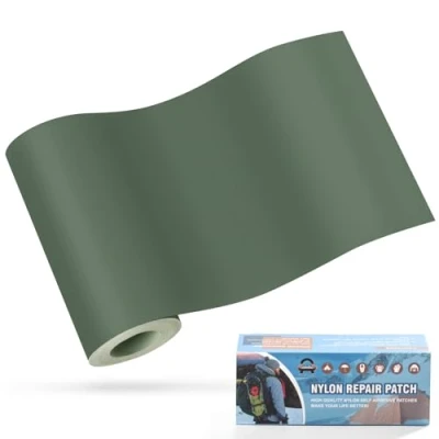 Afbeelding van nylon zelfklevende patches, 10x160cm OAZ waterdichte reparatie patch, groen, patch zelfklevend, voor tenten, donsjack, slaapzak, zak