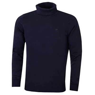 Afbeelding van Calvin Klein Heren Roll NeRib Gebreide Duurzame Trui Marine L