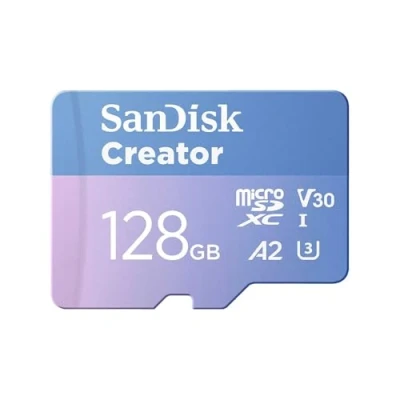 Afbeelding van SanDisk Creator MicroSD 1TB (microSDXC, 1000 GB, U3, UHS I), Geheugenkaart, Blauw