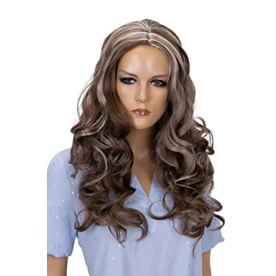 Afbeelding van CAISHA Pruik Volumineus Lang Haar Cosplay Theatershow Golvend Lichtbruin Mix WM101