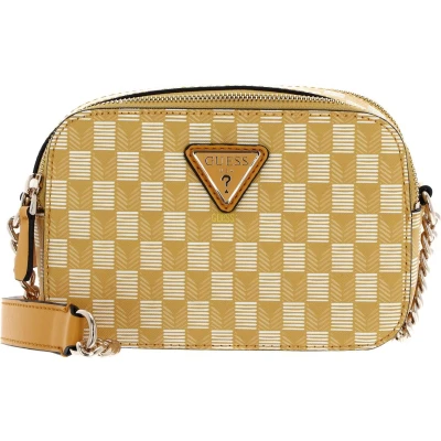 Afbeelding van GUESS Schoudertas Vikky II Camera Crossbody Yellow Logo Geel