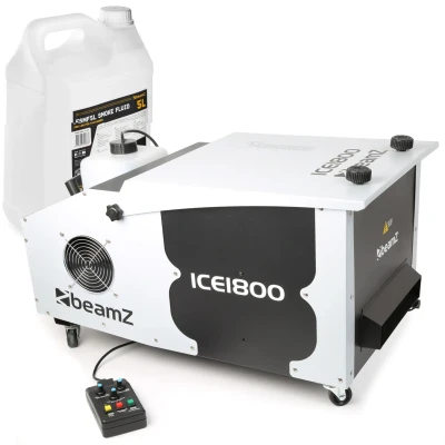 Afbeelding van BeamZ ICE1800 rookmachine laaghangende rook met 5 liter rookvloeistof
