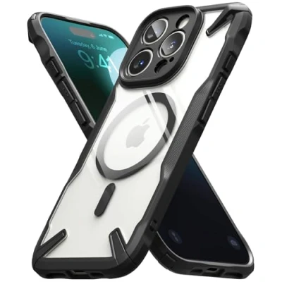 Afbeelding van Ringke Fusion X Magnetic Compatibel met iPhone 16 Pro Case Cover Magnetisch draadloos Schokbestendig Robuuste Bumper Hoesje Black