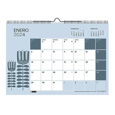 Afbeelding van Miquelrius Wandkalender 2024, A3 afmetingen: 420 x 296 mm, met ruimte voor noteren, dubbele spiraalbinding, Spaans, 12 kleuren