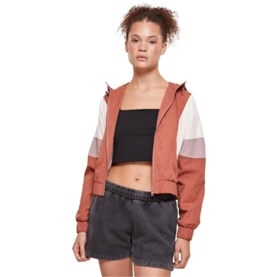 Afbeelding van Urban Classics TONE Crinkle Jas, Dames, Maat: XXL, Terracotta whitesand duskrose