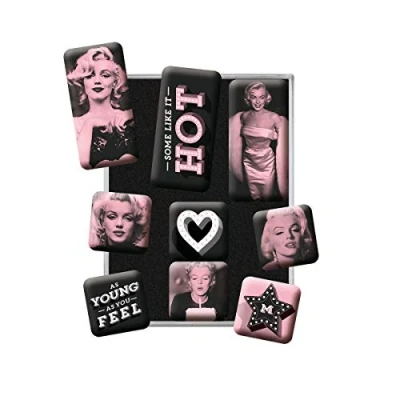 Afbeelding van Nostalgic Art Retro Koelkast Magneten, Marilyn Some Like It Hot Geschenk voor filmfans, Magneetset magneetbord, Vintage design, 9 stuks