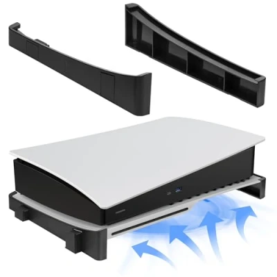 Afbeelding van Kwmobile PlayStation 5 standaard horizontaal voor PS5 disc edition console en digital Niet slim Zwart