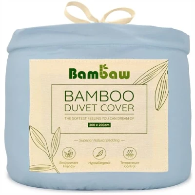 Afbeelding van Lichtblauw Dekbedovertrek Dubbel Bamboe Comfort Beddengoed Anti Allergie Dekbed Blauw Dubbe l Dekbedsets 200x200 Bambaw