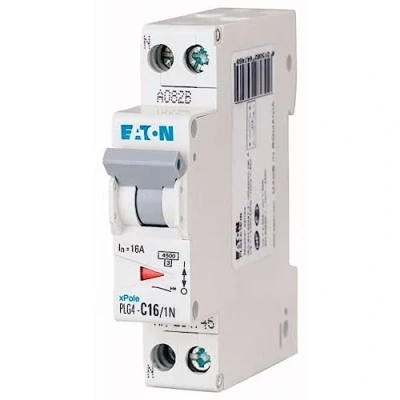 Afbeelding van EATON 264746 PLG4 C16/1N MODULAIRE SPANKER PH/N Wit Grijze Controller 1P+N / 16 A C Curve Schroefaansluiting