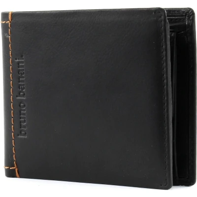 Afbeelding van bruno banani Leren Portemonnee Arizona Wallet Quer Black Zwart