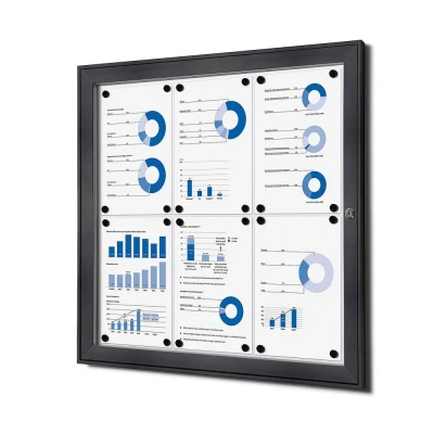 Afbeelding van Vergrendelbaar Notitiebord Indoor 6x A4 Antraciet Syna SCS6XA4C7016JS