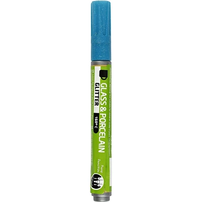 Afbeelding van Creativ Company Glasen Porseleinstift Glitter Semi Dekkend Turquoise