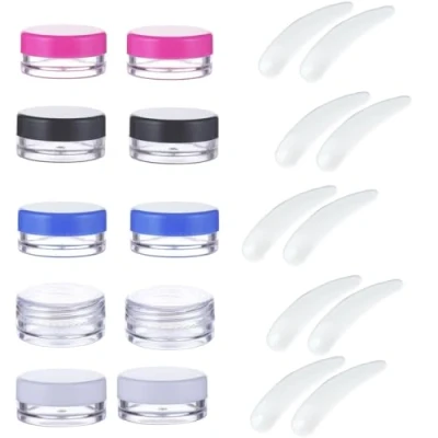 Afbeelding van Transparante lege potjes, 10 stuks, crèmepotjes, mini blikjes, cosmeticacontainers, reismonstercontainers, voor lippenbalsem, lotion, crème
