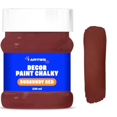 Afbeelding van 7 Artists Krijtverf Bourgondisch Rood 230 ml Matte Afwerking Chalk Paint Meubelverf zonder schuren Krijtverfkleuren Houtverf Vintage Verf