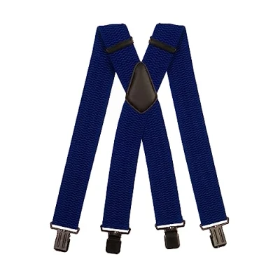 Afbeelding van Olata Extra Brede X Vorm Bretels met Dikke Stof 5 cm. Koningsblauw (Zwarte Clips)