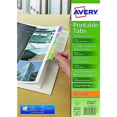 Afbeelding van Avery Zelfklevende tabs A4, Folie, assorti 05412501