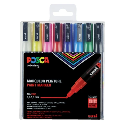 Afbeelding van Verfstift Posca 0.9 1.3mm 8 kleuren