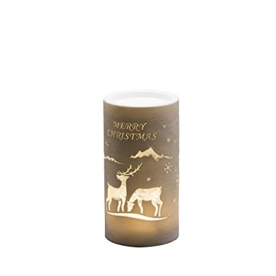 Afbeelding van Kerstkaars led kerstverlichting binnen 1 lampje 19 x 10 cm war