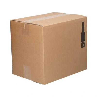 Afbeelding van Bierflesverpakking + Interieur voor 12 flessen 277x207x238mm Bruin