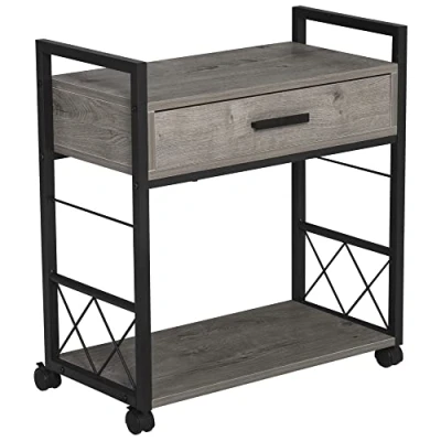 Afbeelding van HOMCOM Bijzettafel serveerwagen met lade opbergruimte keukenwagen dressoir 833 762 1