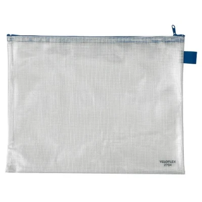 Afbeelding van VELOFLEX 2704000 zak met ritssluiting DIN A4 documententas PVC versterkt weefsel, transparant, 1 stuk