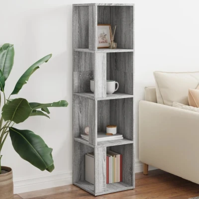 Afbeelding van Hoekkast 33x33x132 cm bewerkt hout grijs sonoma eikenkleurig